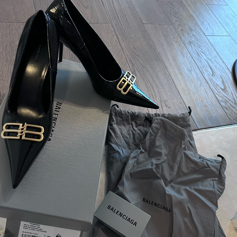 Brand New Balenciaga US 8.5 Square Knife BB 80mm Pumps